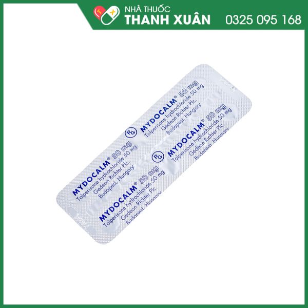 Mydocalm 50mg điều trị triệu chứng co cứng